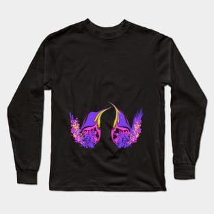 Romantic birds in love - Ornamental fantasy kingfisher Long Sleeve T-Shirt